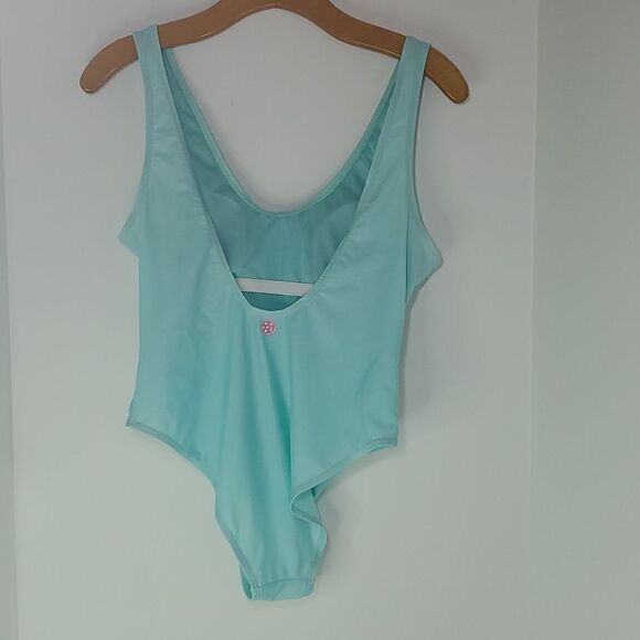 Maui and Sons Teal and White One Piece Swimsuit Women's Size L - Picture 3 of 8
